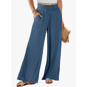 ANRABESS Womens Linen Pants 2025 Summer Casual Loose Wide Leg Palazzo Pants High Waist Flowy Beach Trousers Work Outfits S