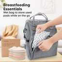 Organic Nursing Pads - 14 Washable Breast Pads for Breastfeeding, Wash Bag, Viscose Derived from Bamboo Reusable Nipple Covers for Breastfeeding Essentials, Soft & Absorbent (Neutrals, M 3.9")