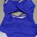Eomenie Women's One Piece Swimsuits Tummy Control Cutout High Waisted Bathing Suit Wrap Tie Back 1 Piece Swimsuit (Large, Royal Blue)