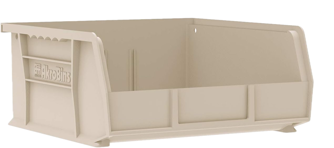 Akro-Mils 30235 AkroBins Plastic Storage Bins, 11"x11"x5", Stone, 3-Pack