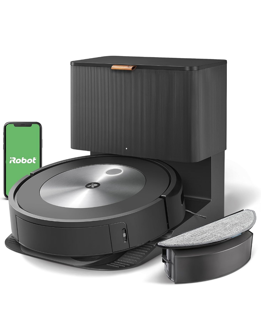 iRobot Roomba Combo j7+ Self-Emptying Robot Vacuum & Mop - Automatically Vacuums and Mops, Fully Retractable Mop pad, Identifies & Avoids Obstacles, Smart Mapping, Works with Alexa, Ideal for Pets