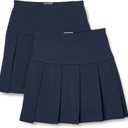 Amazon Essentials Girls' School Uniform Pleated Skort, Pack of 2 (XX-Large, Navy)