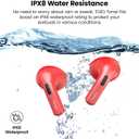 TOZO T21 Wireless Earbuds Bluetooth 5.3 in Ear Headphones Dual Mic Call Noise Cancelling IPX8 Waterproof 44H Playback Stereo Sound with LED Display Wireless Charging Case 32 EQs via APP Red