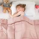 Yescool Pink Weighted Blanket 5 Pounds Cooling Weighted Lap Blanket, Heavy Blanket for Sleeping, Weighted Throw Blanket Gift for 40-60lbs, 36"x48"