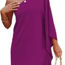 Jhsnjnr Women's Short Wedding Guest One Shoulder Dresses Formal Batwing Sleeve Club Party Cocktail Dress, M
