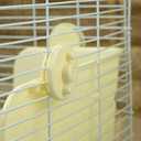 KAMEIOU Ferret Galesaur Guinea Pig Bunny Rabbit Toilet Potty Trainer with Stainless Steel Panel Rabbits Corner Litter Pan Bedding Box for Small Animal Bunny Rabbit Ferret Cage Toilet Pan