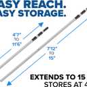 Swimming Pool Pole - 15 Feet Aluminum Telescopic Pool Pole for Cleaning // Telescoping Pool Extension Pole // Adjustable Pool Cleaning Stick for Brush, Skimmer, Vacuum - Inground & Above Ground Pools