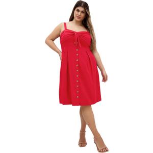City Chic Women's Plus Size Dress - Sweetly Tied Midi (Red, XXL)