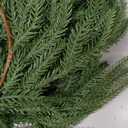 Christmas Decorations Artificial Norfolk Pine Garlands 6FT 4Pcs, Real Touch Winter Pine Garland, Green Artificial Greenery Garland for Table, Mantle, Wall, Indoor, Outdoor Decorations