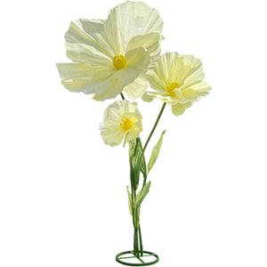 3Pcs Artificial Flowers for Outside, Large Flower Decorations for Birthday Party, Fake Flowers for Garden, Hotel, Office, Home Farmhouse Decor, Wedding, Art Gallery Graduation, Store-Yellow
