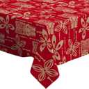 Q-Beans Rectangle Decorative Tablecloth [Size: 52 x 70 inch], Washable and Reusable Table Cloth Cover for Indoor and Outdoor (Tiki Tapa)