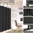 MAYOLIAH 6 Panel Folding Privacy Screen 9ft Wide, 6ft Tall Partition Room Divider Portable Office Walls Dividers, Black