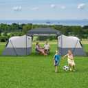 KAMPKEEPER Canopy Side Tent,4-6 Person Camping Cube Tent for 10x10 Pop Up Canopies,Easy Up Gazebo with Window,Compatible with 10' Wide Canopy Tents