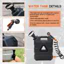 5.5 Gallon Portable Water Tank with Pump and 8 Modes Sprayer, Emergency Water Container for Camping Shower Off Road Shower Outdoor Hiking Picnic, Black