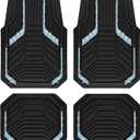 PIC AUTO Car Floor Mats, Light Blue Sparkly Crystal Bling Glitter Car Mats Set, Front and Rear Heavy Duty Rubber Car Mats with Anti-Slip Backing, All Weather, Trim-to-Fit for SUVs, Trucks, Sedan, Vans