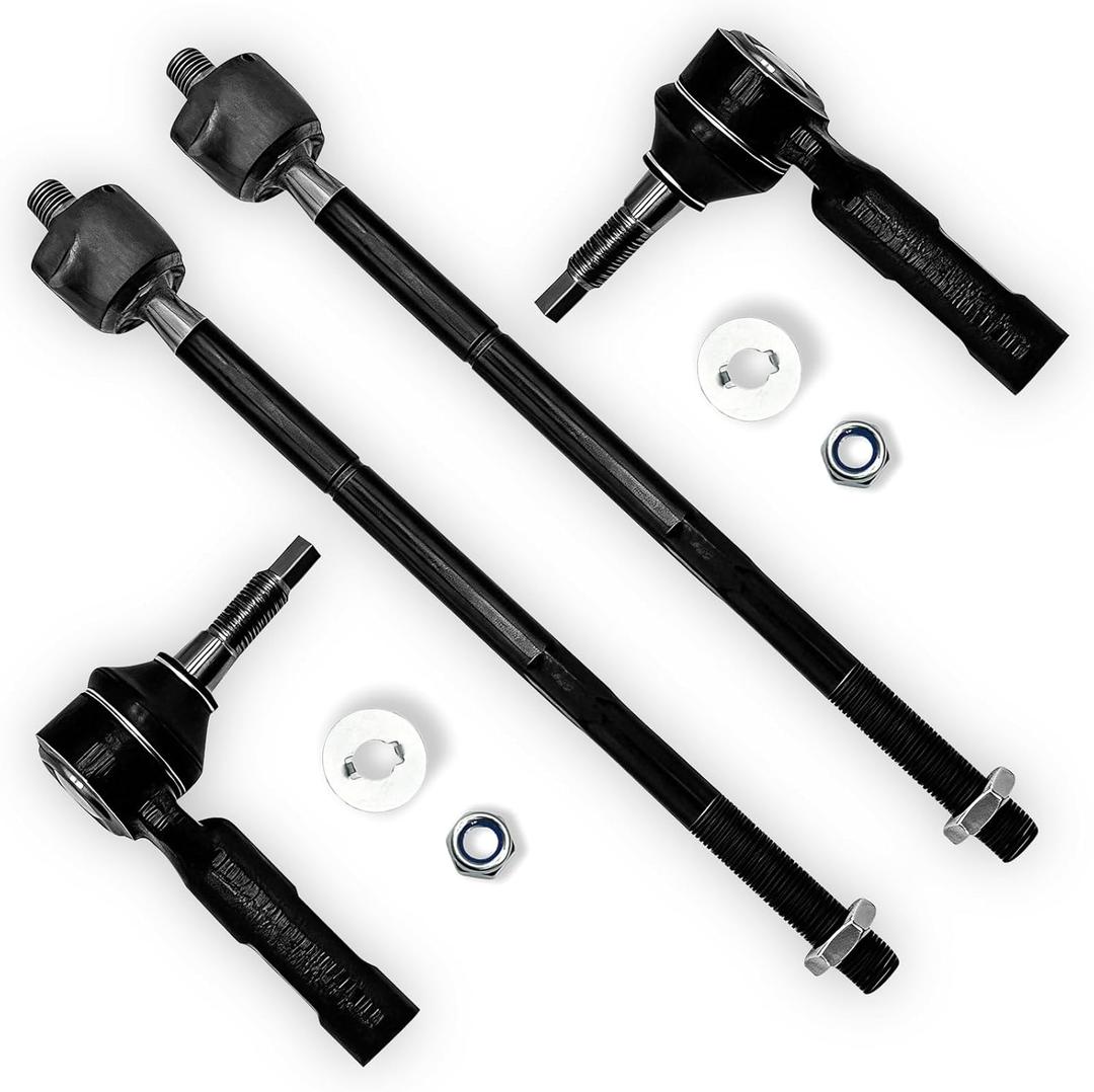Torsiva 4PCS Front Outer Inner Tie Rod End Link Compatible with Chrysler 2011 2012 2013 2014 300, for Dodge 2011-2015 2016 2017 2018 2019 Challenger, 2011-2020 Charger OE# ES800986 EV800963