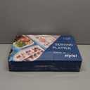 DELLING Large Serving Platter Set 16/14/12inch Large Serving Tray - Rectangular White Serving Trays for Party, Turkey Platter Set of 3, Christmas