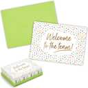 36 Pack Welcome to the Team Cards Bulk, New Hire Welcome Gift for Employee Appreciation (Gold Foil and Confetti Design, Green Envelopes, 5x7 in)