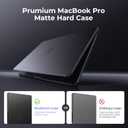 BlueSwan Matte Case for MacBook Pro 14 M5 M4 M3 M2 M1 Pro/Max 2026-2021, Compatible A3426 A3427 A3434 A3401 A3112 A2992 A2918 A2779 A2442, Hard Shell Protective Cover, Space Black Clear