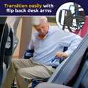 Drive Medical Blue Streak Lightweight Wheelchair - Portable Folding Mobility Aid - Swing-Away Footrests - Desk Arms - Durable Steel Frame - Easy Transport & Storage - 20-Inch Seat