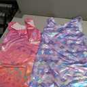 2 Pack Gymnastics Leotards for Girls Shiny Toddler Biketard Unitard Dance Tumbling Outfits, Size 6-7 Years