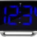La Crosse Technology Curved Blue LED Atomic Dual Alarm Clock, 1.8 Inch (617-249)