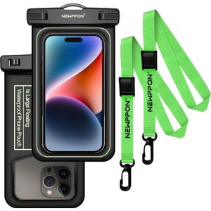 Floating Waterproof Cell Phone Pouch - 2 Pack Float Clear Cellphone Holder Protector with Lanyard - Universal Floatable Water Proof Dry Bag for iPhone Samsung Galaxy for Beach Swimming Pool