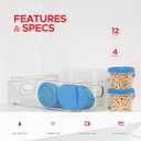 Tafura 4 Oz. Small Containers with Lids [12 Pack] Snack Containers with Twist Top Lids | Condiment Storage for Puree, Snacks, and More | Reusable Small Plastic Food Storage, BPA Free