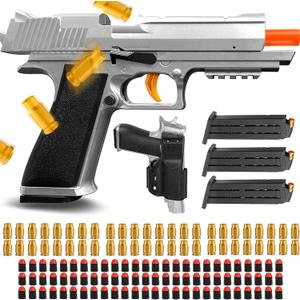 Soft Bullet Toy Gun Shell Ejecting Toy Pistol, EVA Foam Bullets Toy Guns for Boys, Kids, Gifts, Educational Model Toys and Fun Shooting Experience (Grey)