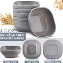 Gejoy 50 Pcs Wheat Straw Dipping Saucers Bowls 4.5 oz Unbreakable Small Soy Sauce Dishes Mini Prep Cups Dessert Snack Bowls Microwave Dishwasher Safe for Side Dish, Snacks, BBQ, Ketchup(Light Grey)