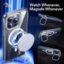 ESR for iPhone 15 Pro Max Case, Compatible with MagSafe, Military-Grade Protective Clear Case for iPhone 15 Pro Max,Built-in Stash Stand Phone Case, Scratch-Resistant Back Cover, Classic Series,Clear
