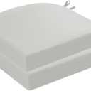 Outdoor Chair Cushions Set of 2, Waterproof Patio Chair Pads Round Corner Outdoor Seat Cushions with Ties for Garden Yard Lawn Furniture, White, 20x20x3 Inch