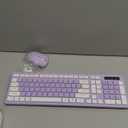 Wireless Keyboard and Mouse Combo, Full-Sized Wireless Keyboard and Adjustable DPI Mouse, 2.4GHz USB Receiver, Silent Keyboard and Mouse for PC, Windows, MAC, Desktop, Laptop(Purple)