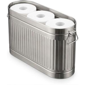 mDesign Large Steel Free Standing Toilet Paper Organizer, 6-Roll Tissue Storage Holder Container for Bathroom Floor, Fits Under Sink, Vanity, Shelf, In Cabinet, or Corner Oscar Collection