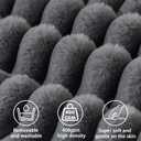 Headboard Pillow + A Long Neck Roll Pillow Body PillowFaux Fur Headboard Wedge Pillow with Removable Cover (Gray, King76x8x20 inches)