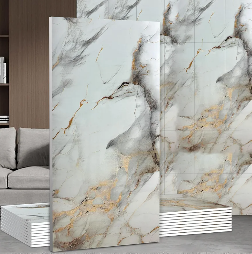 Wall Panels Peel and Stick，Faux Stone Marble Tile，20 Pieces 23.6" L x 11.8" W（278.48 sq in. Coverage） Heat-Resistant Backsplash Tile，Ideal for Kitchen Bathrooms Living Rooms Bedrooms. (20, DU105)