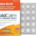 Boiron ColdCalm Tablets for Cold Symptoms of Sneezing, Runny Nose, and Sore Throat - 120 Count