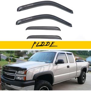 Window Visor Rain Guards Compatible with 1999-2006 Chevy Silverado/GMC Sierra 1500/2500/3500/2500HD, 2007 Classic Body Extended Cab Window Deflectors Vent Visor Shades for Trucks Tape-On