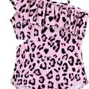 Girls One Piece Swimsuits Cutout Ruffle Bathing Suit Quick Dry Beach Swimwear with Adjustable Strap (7-8 Years, Pinkleopard)