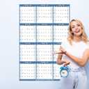 3 x 2026 Yearly Wall Calendar - Large Yearly Calendar 2026, Jan 2026 - Dec 2026, 25.2" x 38.2" (Open), 2026 Calendar, Large Wall Calendar 2026, Full Year Paper with Notes, Thicker Paper - Light blue