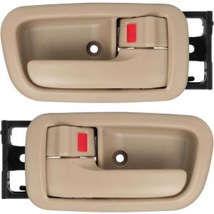 Interior Door Handles with Bezel Fit for Toyota Tundra 2000 2001 2002 2003 2004 2005 2006 Replacement for 692050C010E1 692060C010E1 81257 Left Driver Right Passenger Door Handle (Beige)