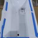 LB428-L 60" Acrylic Rectangular Alcove Soaking Bathtub in White with Left Drain, Brushed Nickel pop-up Drain Included