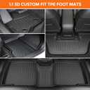 Floor Mats for Ford Explorer 7 Passenger Bench Seat 2011-2014 | (Not for 6-Seat Captain Chairs), Heavy Duty TPE All Weather Protection, Waterproof Non-Slip Black (Three-Row Floor Mats)
