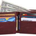 TheAntiq Leather Wallet for men with RFID Blocking, Gift for Him, Bifold Wallets with 9 Credit Cards 1 ID Window, Wallet for Men, Men's Purse, Currency Organiser Single ID Wallet (Red)