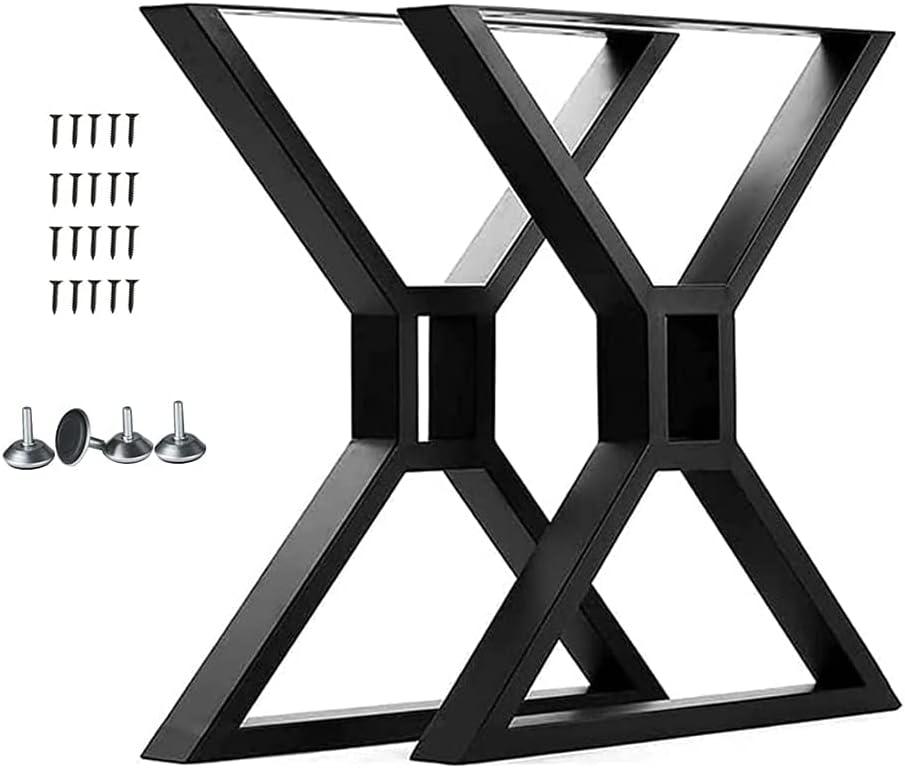 Yahpetes Table Legs 2 Pcs Furniture Legs 32" X 28" Desk Legs Black Cast Iron Bench Legs Heavy Duty Industrial Dining Table Legs DIY Coffee Table Legs for Industrial & Modern (32" X 28")