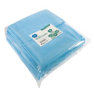 MED PRIDE Disposable Chux Pads 23in X 36in, Super Absorbent Bed Pads for Incontinence, Underpads for Adults, Kids, Pets (100 Count (Pack of 1) Blue/White)