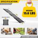 Portable Dog Ramp for Car – Foldable Dog Car Ramp for Truck, SUV, High Bed & Sofa with Anti-Slip Feet & Traction Carpet – Small to Large Breeds (63" Long & 17" Wide)