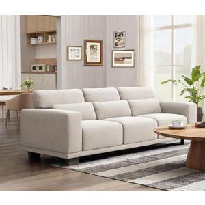 Marsail 89" Sofa, 3 Seater Couch for Living Room, Modern Sofa with Deep Seats Supportive Cushion and Wide Armrests, Easy to Clean with Removable Covers, Linen Fabric, Beige