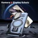 for Samsung Galaxy S24 Case [Compatible with MagSafe] with Camera Protective Cover Stand [Drop Protection] Shockproof Military-Grade Protection Anti-Fingerprint Kickstand Phone Case, Blue