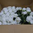 Rowfad 120 Pcs Artificial Roses Bulk Velvet Silk White Roses White Roses for Wedding Centerpieces Bridal Bouquet Mohter's Day Home Decor (120, White)